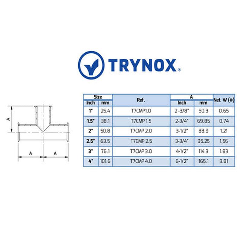 Trynox Sanitary Tri Clamp Equal Tee - SC Filtration